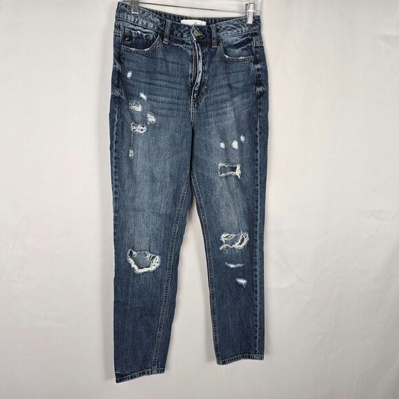 KanCan Jeans Women's 5 / 26 Blue Medium Wash HIgh Rise Ankle Distressed - Picture 16 of 16